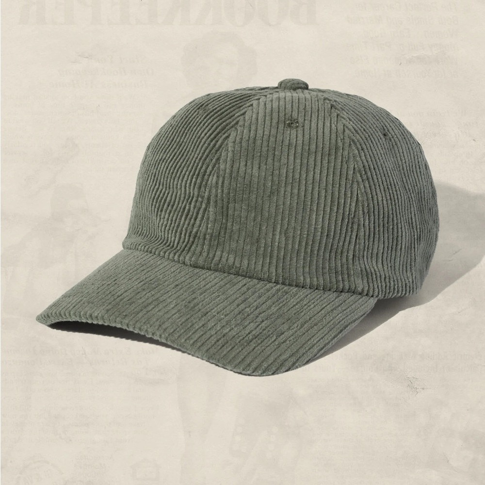 Green Corduroy Dad Hat in Cactus Green